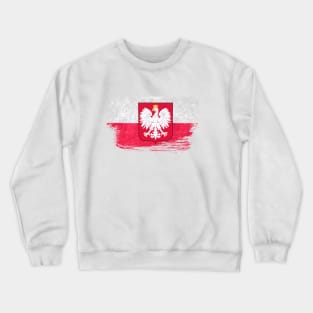 Poland flag - grunge brick stone Crewneck Sweatshirt